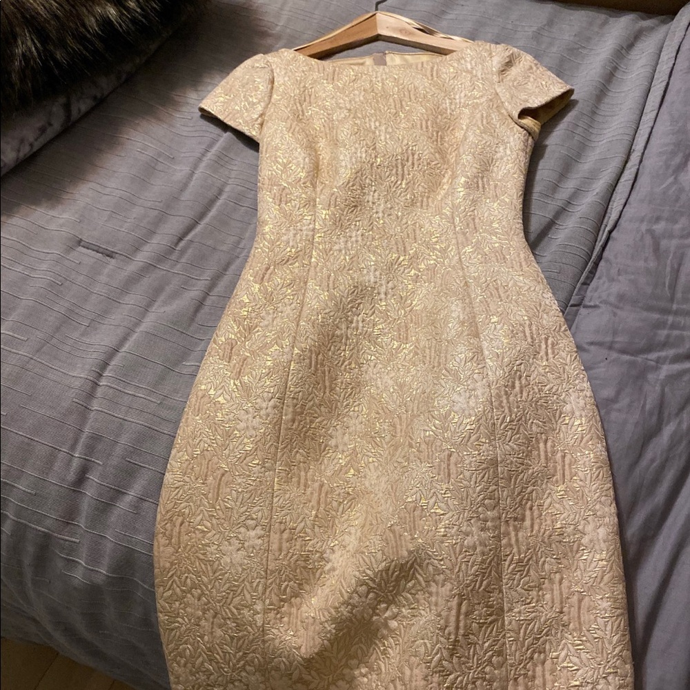 RARE Prada size 38 gold brocade Dress
